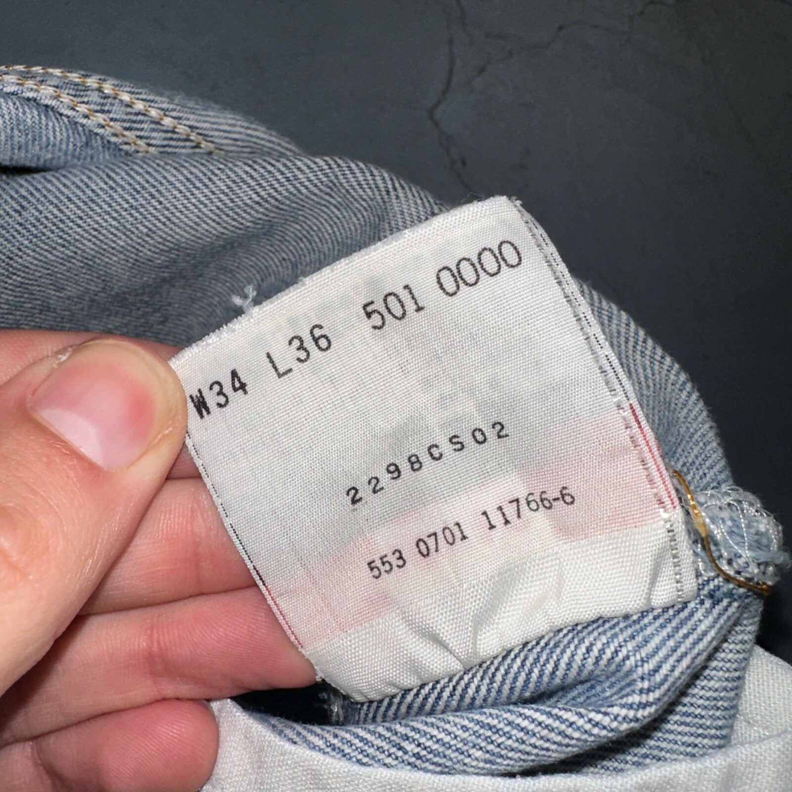 Levis 501 Vintage 90s USA XX Straight Leg Jeans 34x36 Light Wash Act 30x31