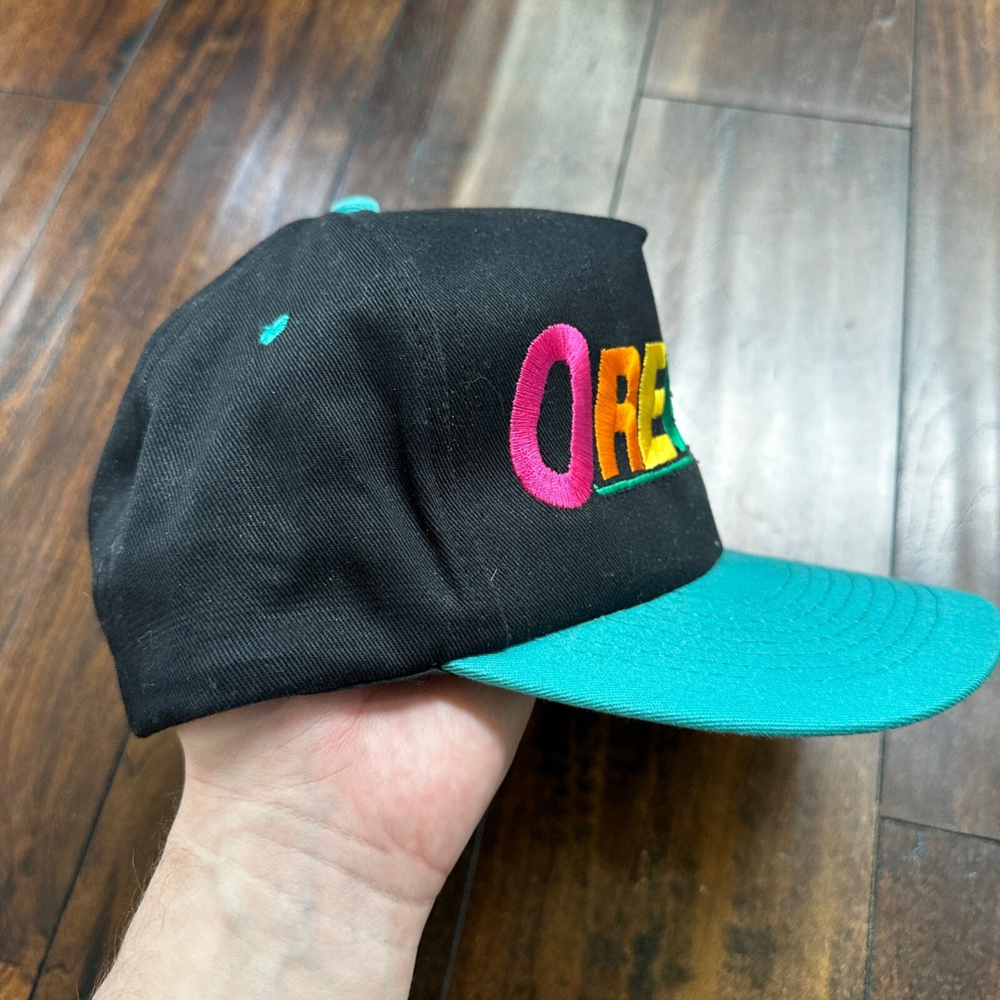Oregon VTG Hat Cap Snapback Rainbow LGBTQ Cool Support Black Liberal Fun Cute