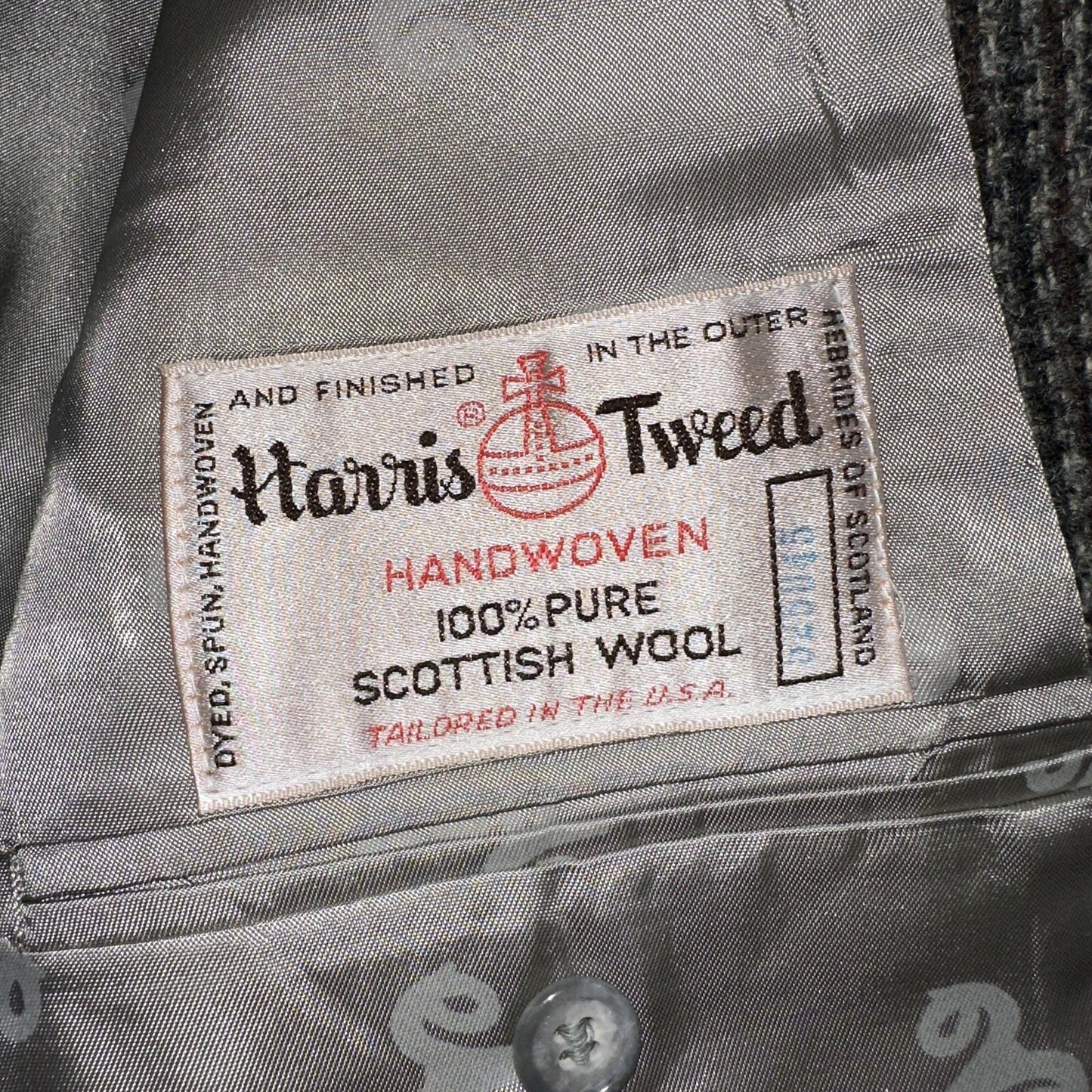 Norm Thompson VTG 80s Harris Tweed Preppy Wool Herringbone Blazer Jacket 42