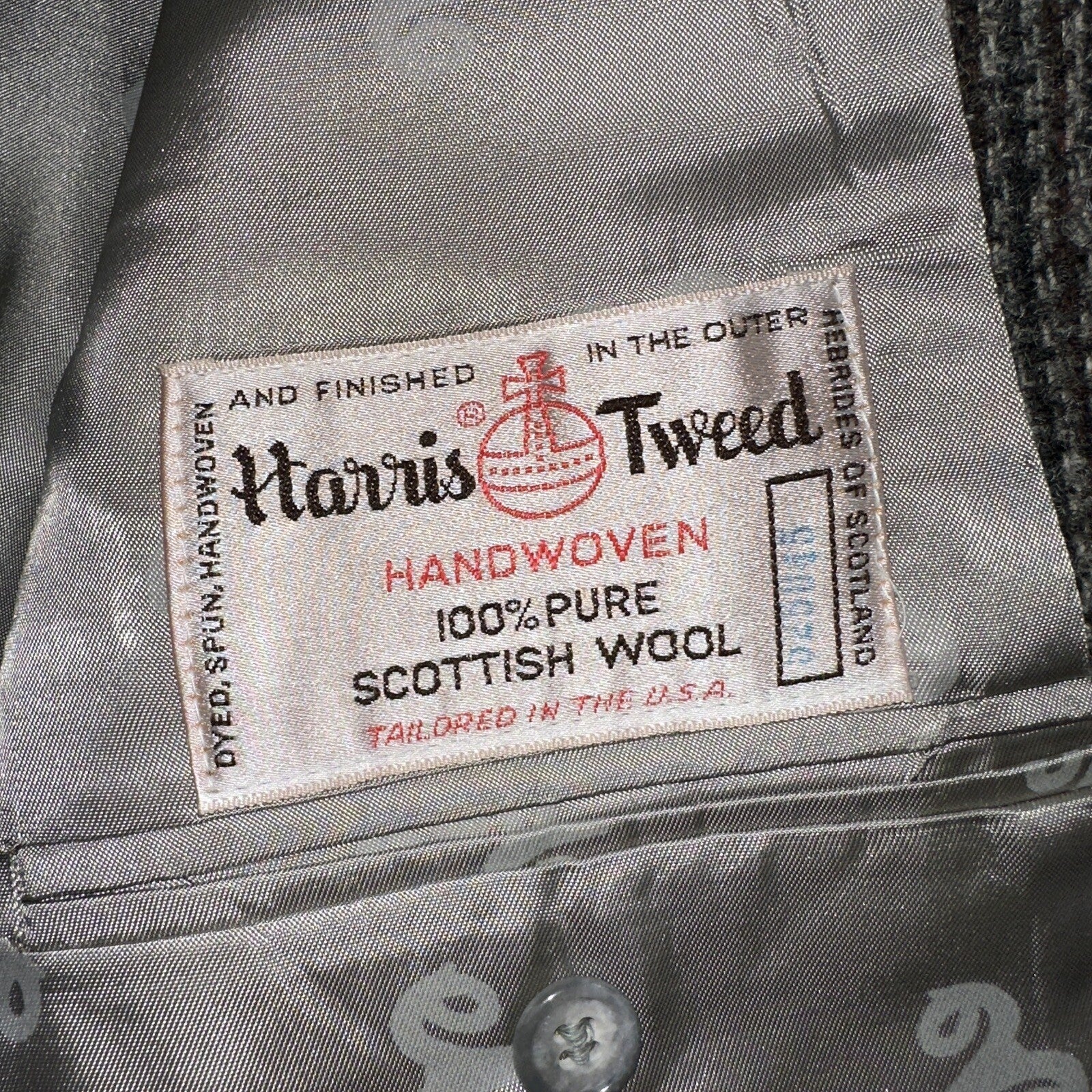 Norm Thompson VTG 80s Harris Tweed Preppy Wool Herringbone Blazer Jacket 42