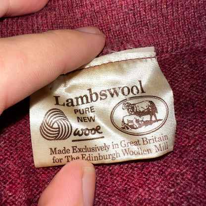 VTG Edinburg Woolen Mill Wool Cardigan Sweater Women’s M 1970s Red Lambswool