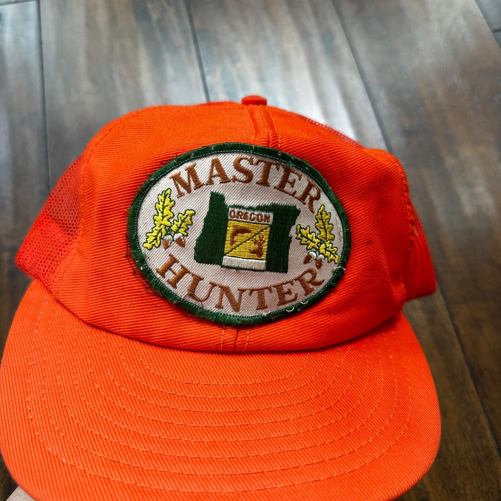 Master Hunter Orange VTG Hat Cap Snapback Oregon ORange Hunting Cool 80s