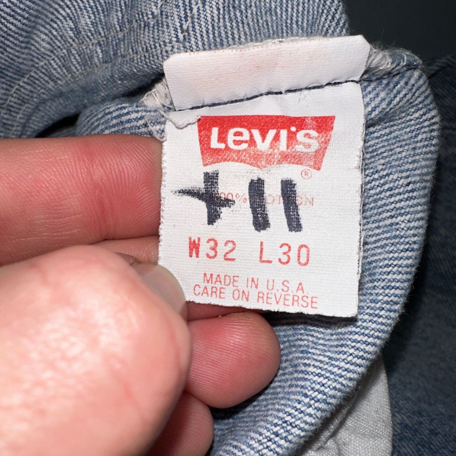 Levis 501 Vintage 90s USA XX Straight Leg Jeans Blue Light Wash 32x30 Act 30x29