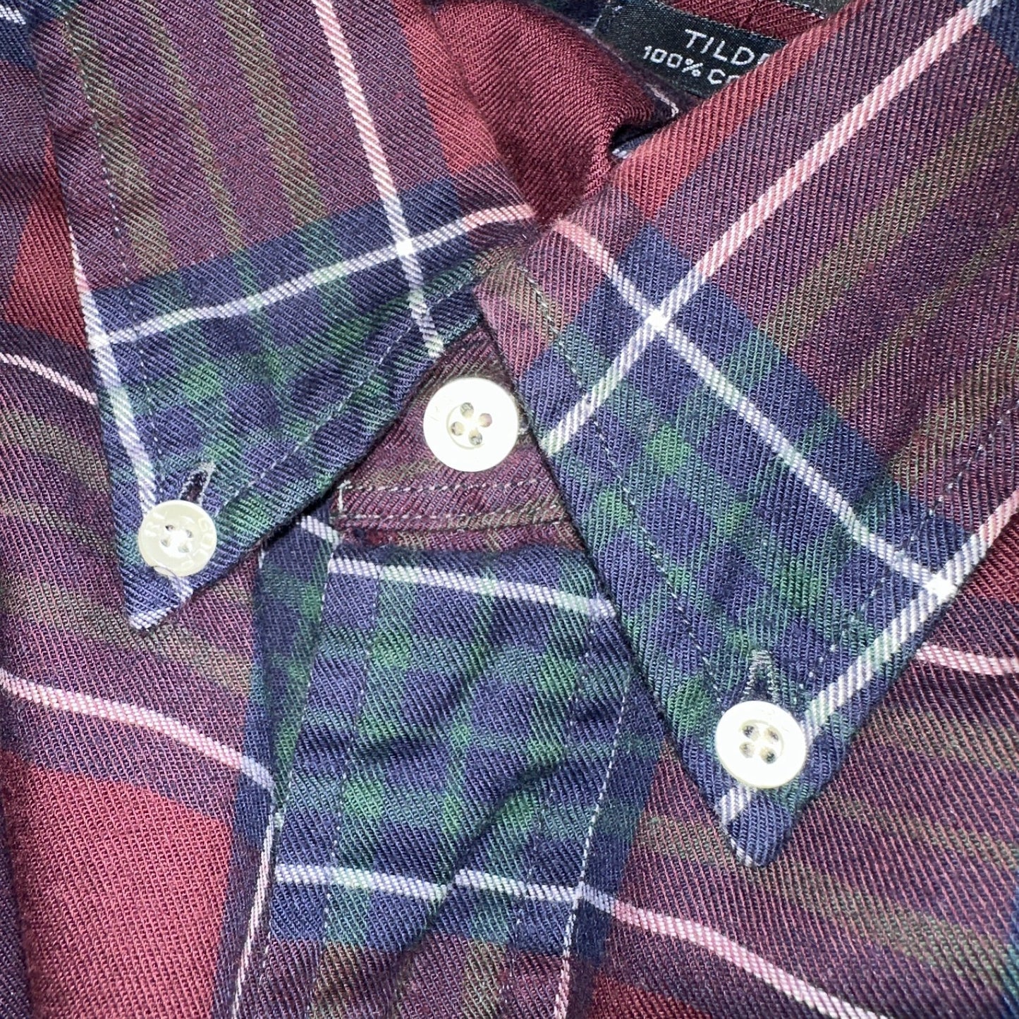 Vintage Polo Ralph Lauren Shirt Mens Large Red Blue Plaid Tilden Golf Crest