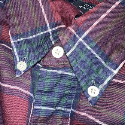 Vintage Polo Ralph Lauren Shirt Mens Large Red Blue Plaid Tilden Golf Crest