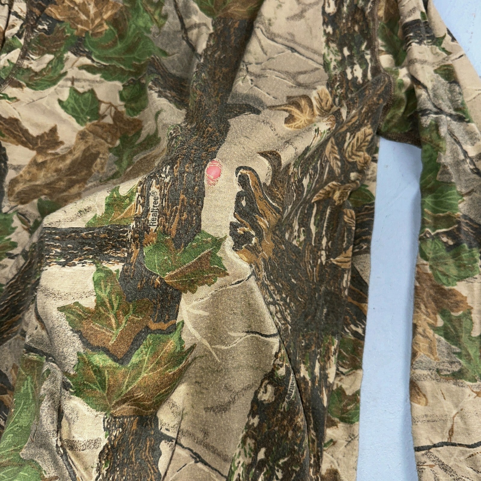 Camo 90s Real Tree VTG T Shirt Long Sleeve Woodland Hunting Pocket Rare Forest