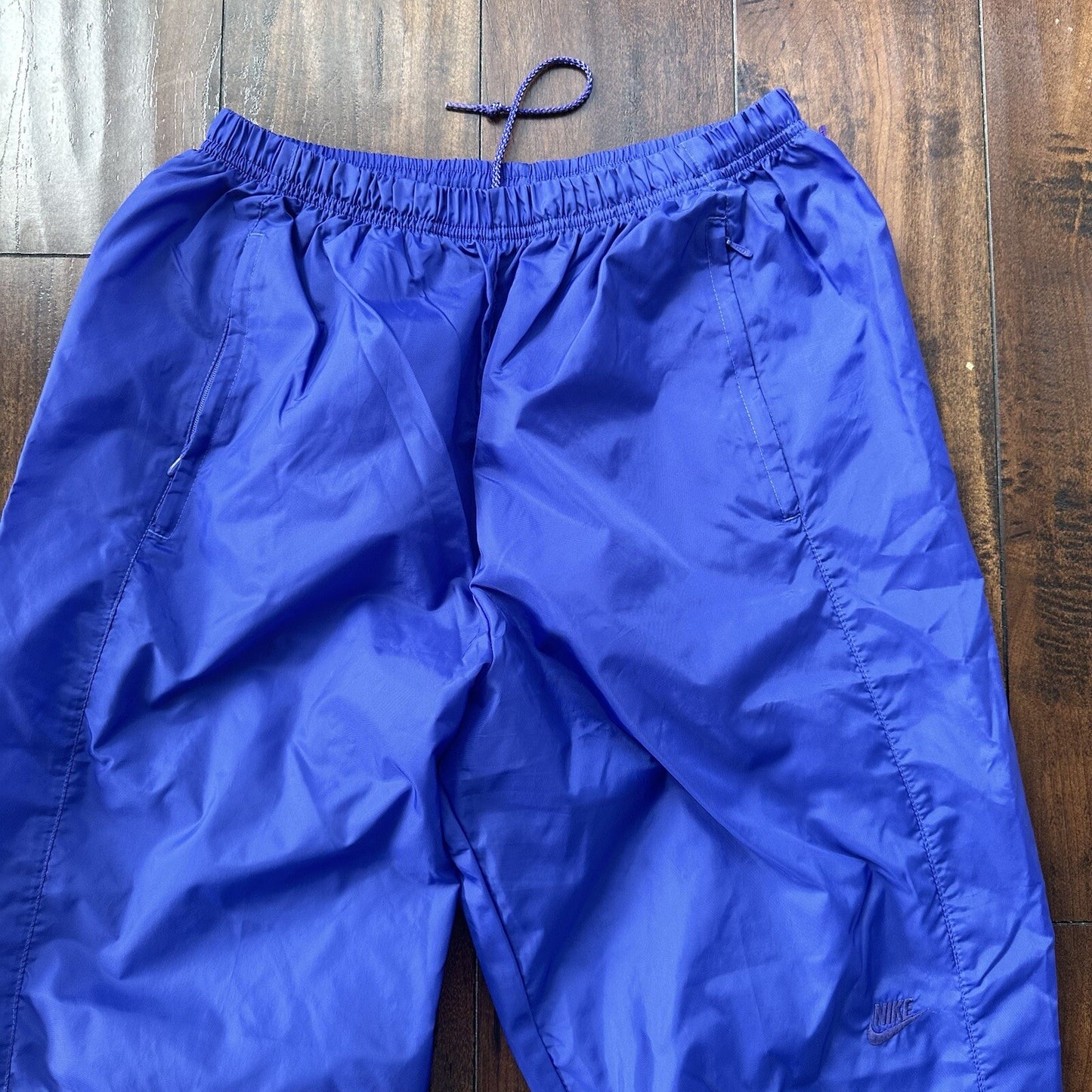 Nike Vintage 90s Gray Tag Windpants Track Pants Ankle Zip Unlined Purple L Women