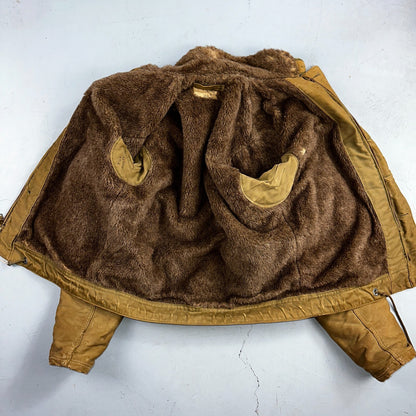 VTG WWII US NAVY USN N1 Deck Jacket Sz 38 Alpaca Stencil Work Coat Rare WW2