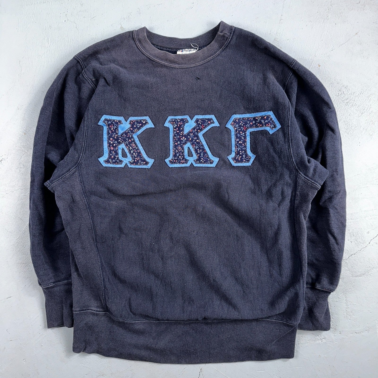 VTG 80s Champion Reverse Weave Crewneck Sweatshirt USA Kappa Gamma College Navy