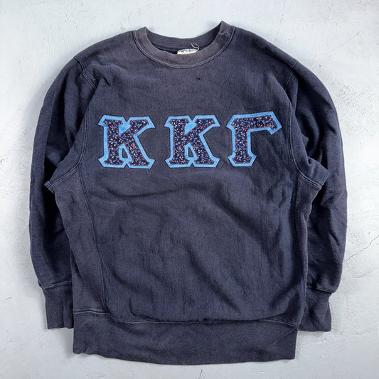 VTG 80s Champion Reverse Weave Crewneck Sweatshirt USA Kappa Gamma College Navy