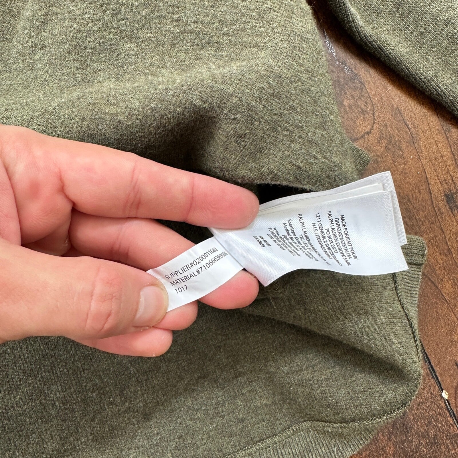 Polo Ralph Lauren Men's Quarter Zip Pullover Sweater Army Green Olive Y2K Size L