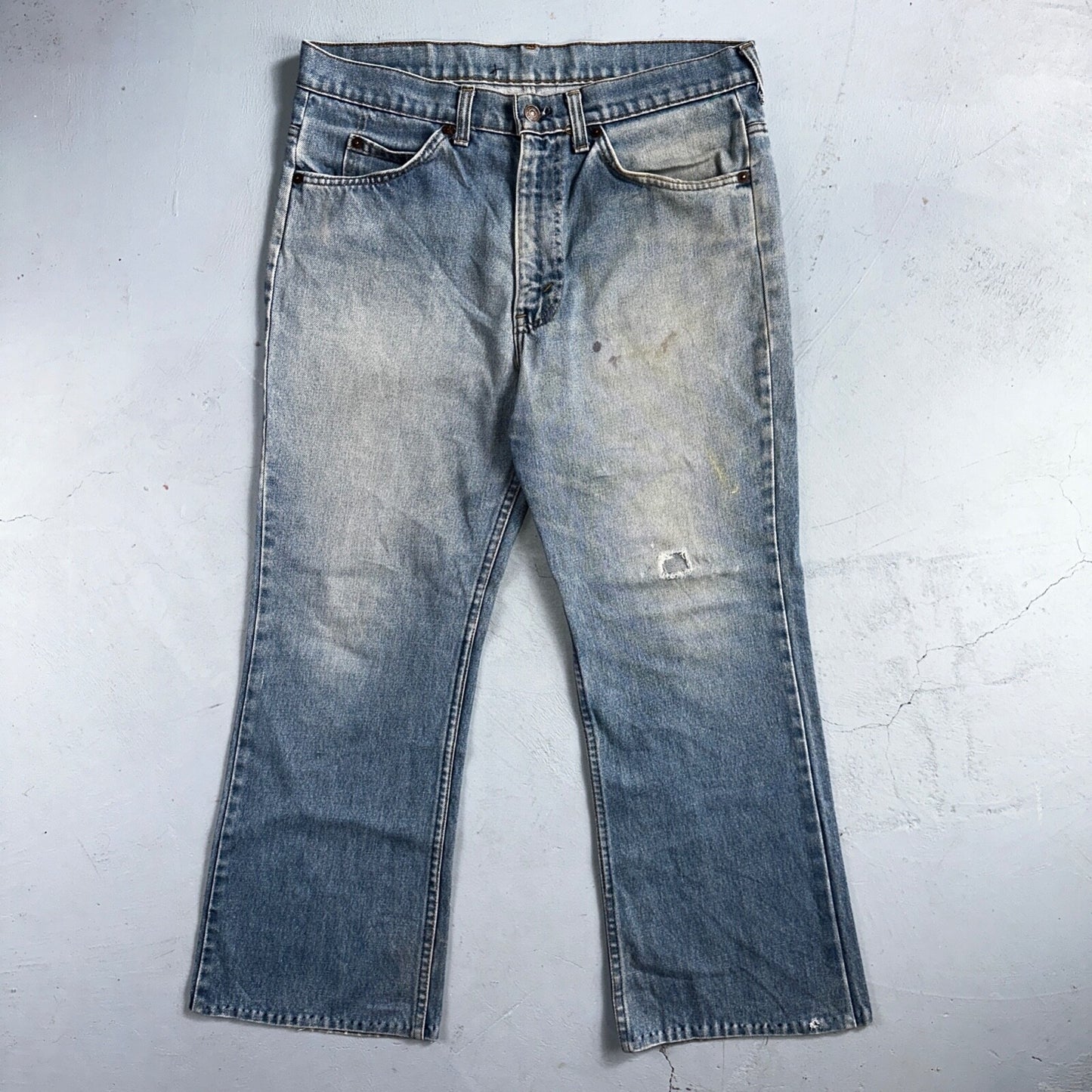 Levis 517 Vintage 80s USA Orange Tab Bootcut Flare Blue Worn Jeans Act 34x26