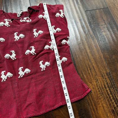 Vintage USA Rockabilly Womens Dress Shirt Skirt 60s 70s Guatemala Rigalt Mexico