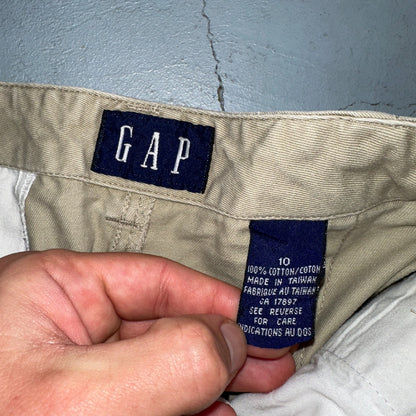 GAP KHAKIS Beige Y2K Front Pockets Knee Length Pencil Skirt Size 10 Chino Preppy