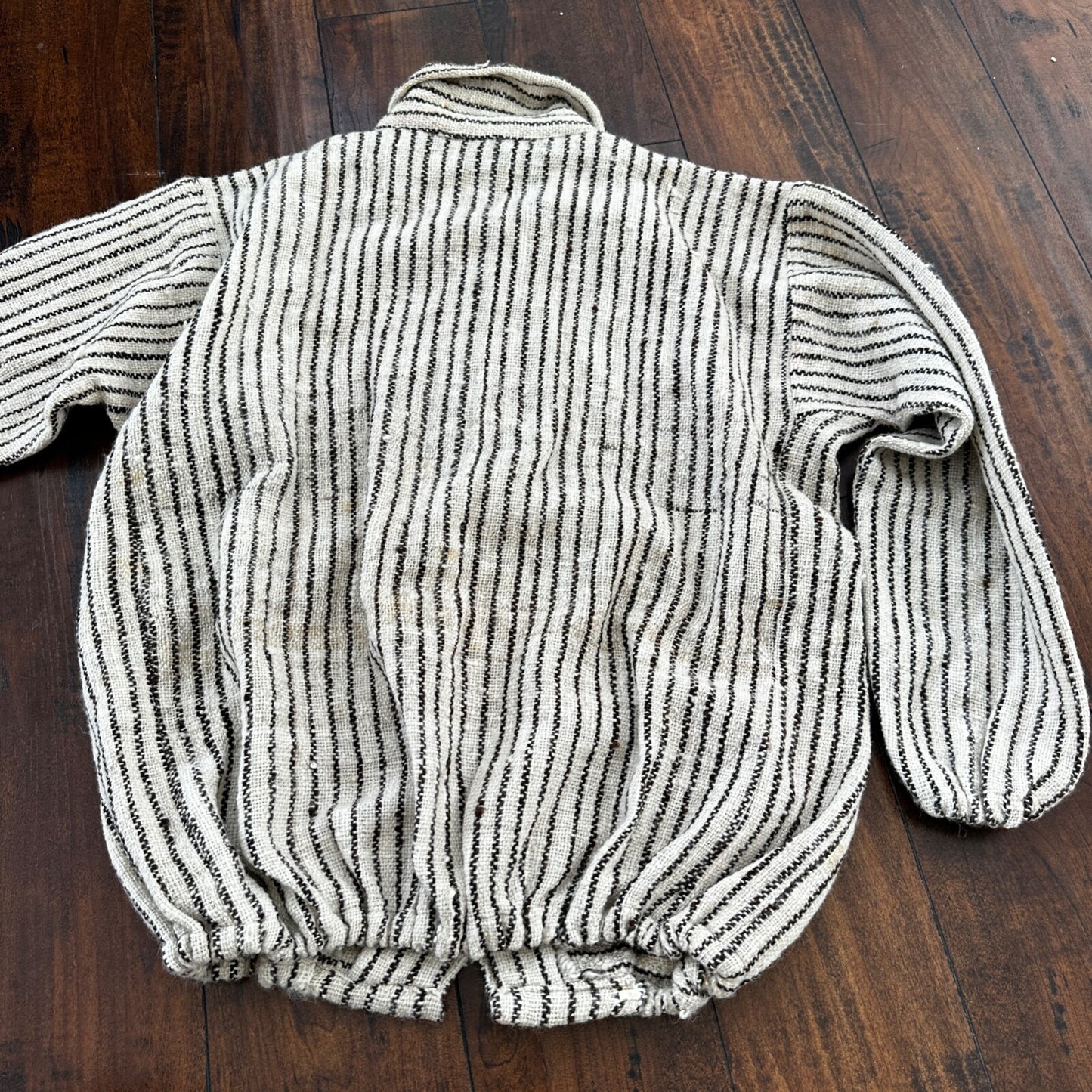 VTG 60s Sweatshirt Womens Zebra Stripe Full Zip Long Sleeve Wool 1960s Rare