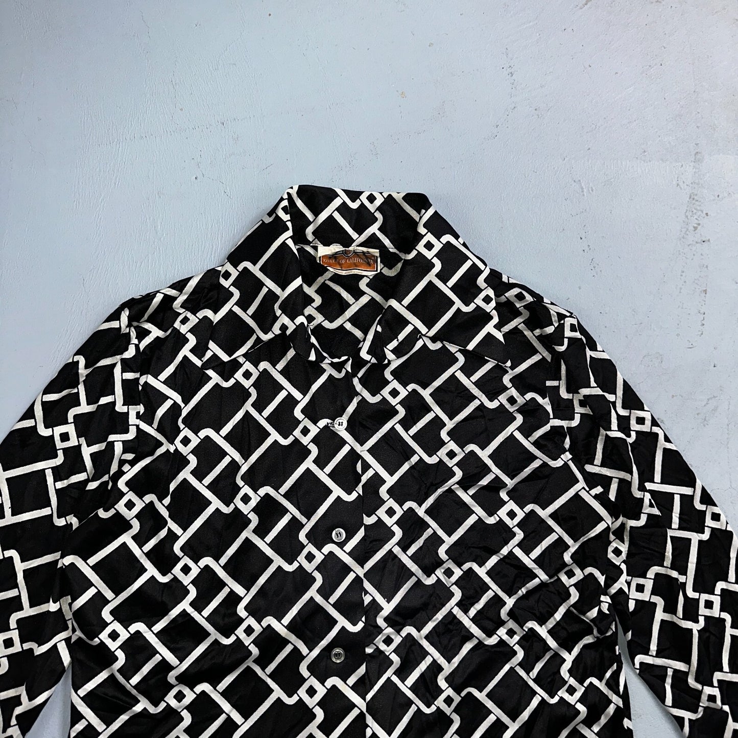 Koret of California Sz 16 Vintage Button Shirt Jacket Collar 70s Rockabilly 60s