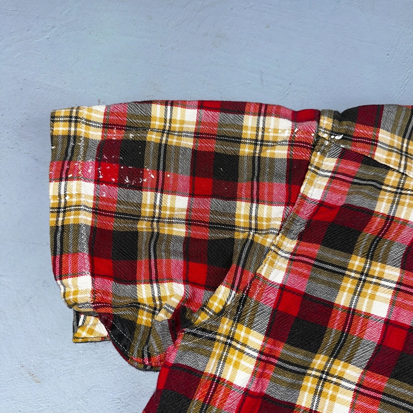 Vintage 60s Wrangler Sanforized Flannel Cotton Button Down Pearl Snap Rockabilly