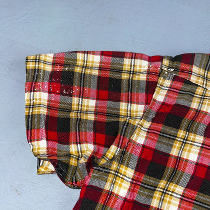 Vintage 60s Wrangler Sanforized Flannel Cotton Button Down Pearl Snap Rockabilly