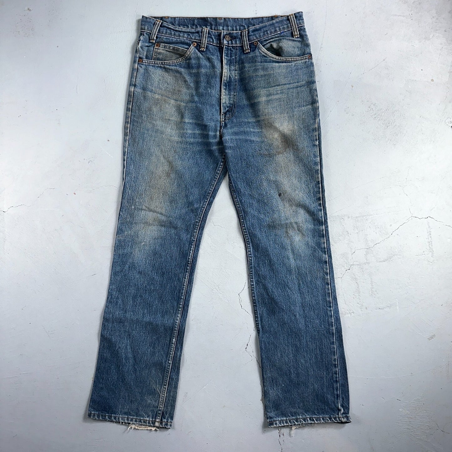 Levis 517 Vintage 90s Canada Orange Tab Bootcut Flare Blue Worn Jeans Act 33x30