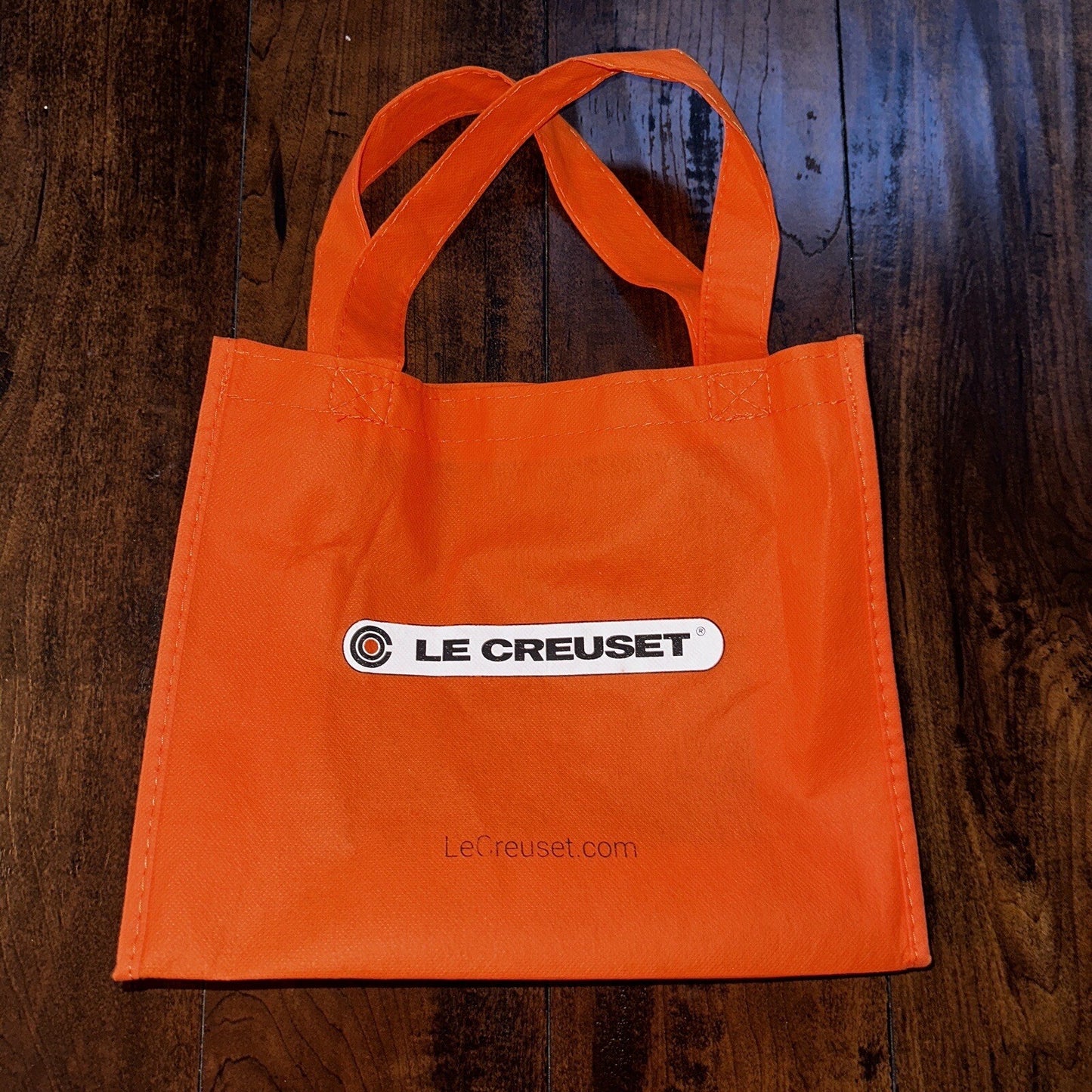 LE Creuset Large EcoFriendly Reusable Shopping Gift Bag Tote 11 X 10 Orange