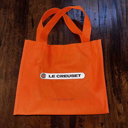 LE Creuset Large EcoFriendly Reusable Shopping Gift Bag Tote 11 X 10 Orange