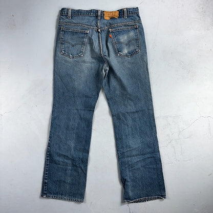 Levis 517 Vintage 80s USA Orange Tab Bootcut Flare Blue Worn Jeans Act 33x29