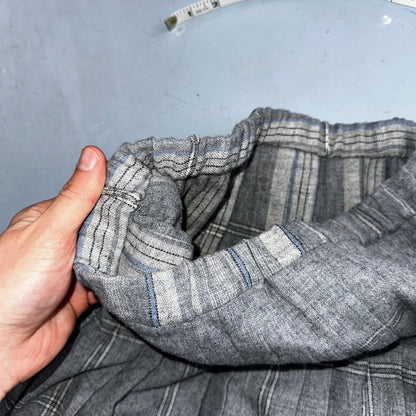 Gray Plaid Original Vintage Wool Pleated Skirt Rockabilly 1960s 50s 60s 26 Waist