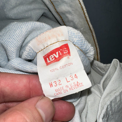 Levis 501 Vintage 90s USA XX Straight Leg Jeans 32x34 Blue Light Wash Act 29x32