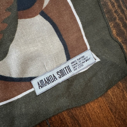 Amanda Smith Square Scarf Wrap 100% Rayon  30x30 multicolor Cloth Hanker-chief