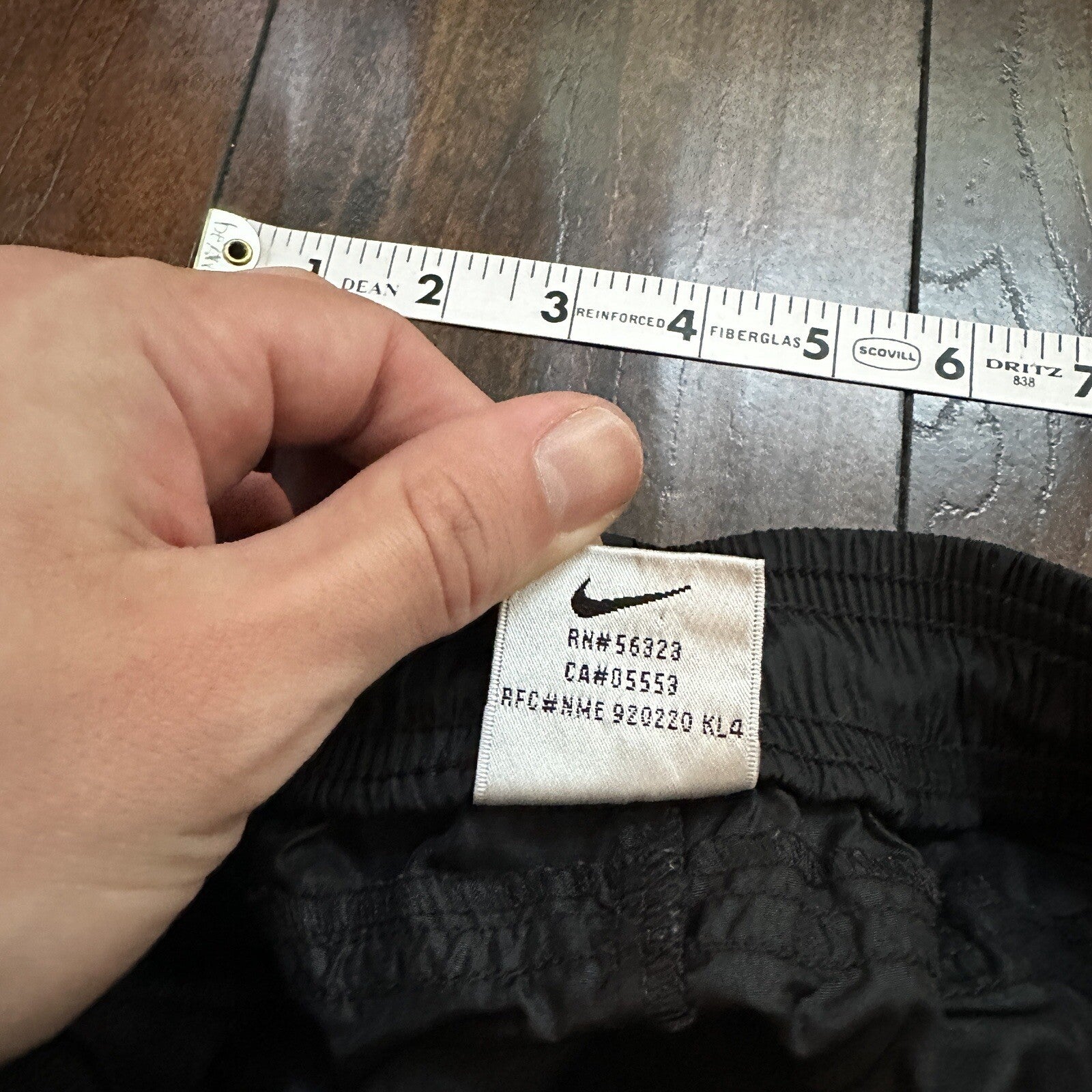 Nike VTG 90s Grey Tag Windpants Track Pants Ankle Zip Unlined Black M 1990s