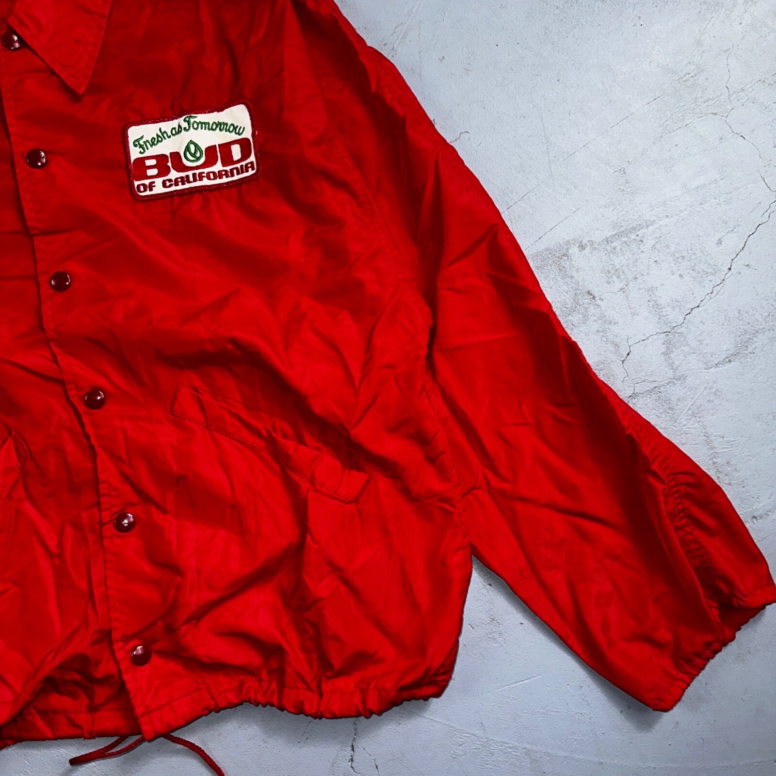 BUD of California Coach Jacket Nylon VTG 1970s Windbreaker Swingster Dole Fruit