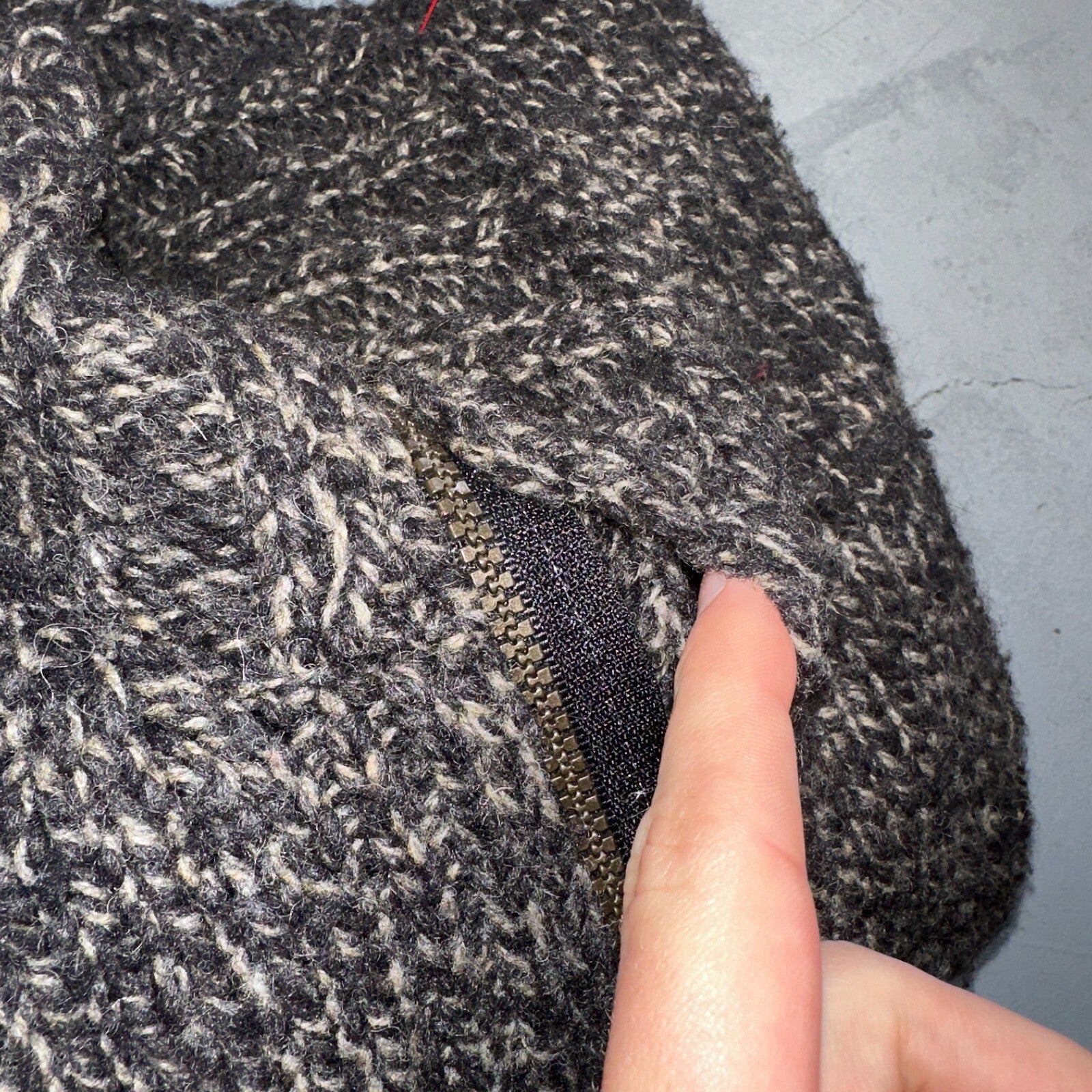 Christian Scott Gents Shetland Sweater Zip Up Made in Scotland VTG Large Gray