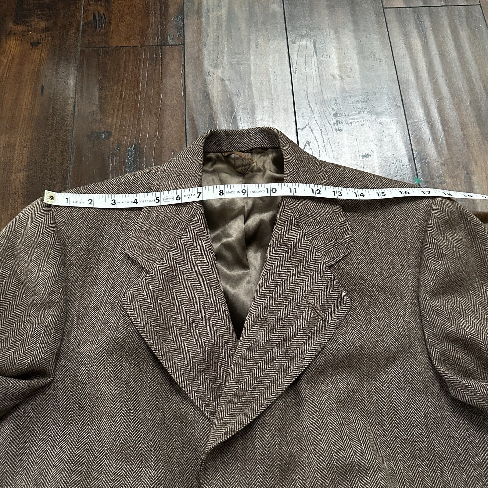 VTG 1960s Barron Anderson Herringbone Wool Overcoat USA Rockabilly 60s Lined