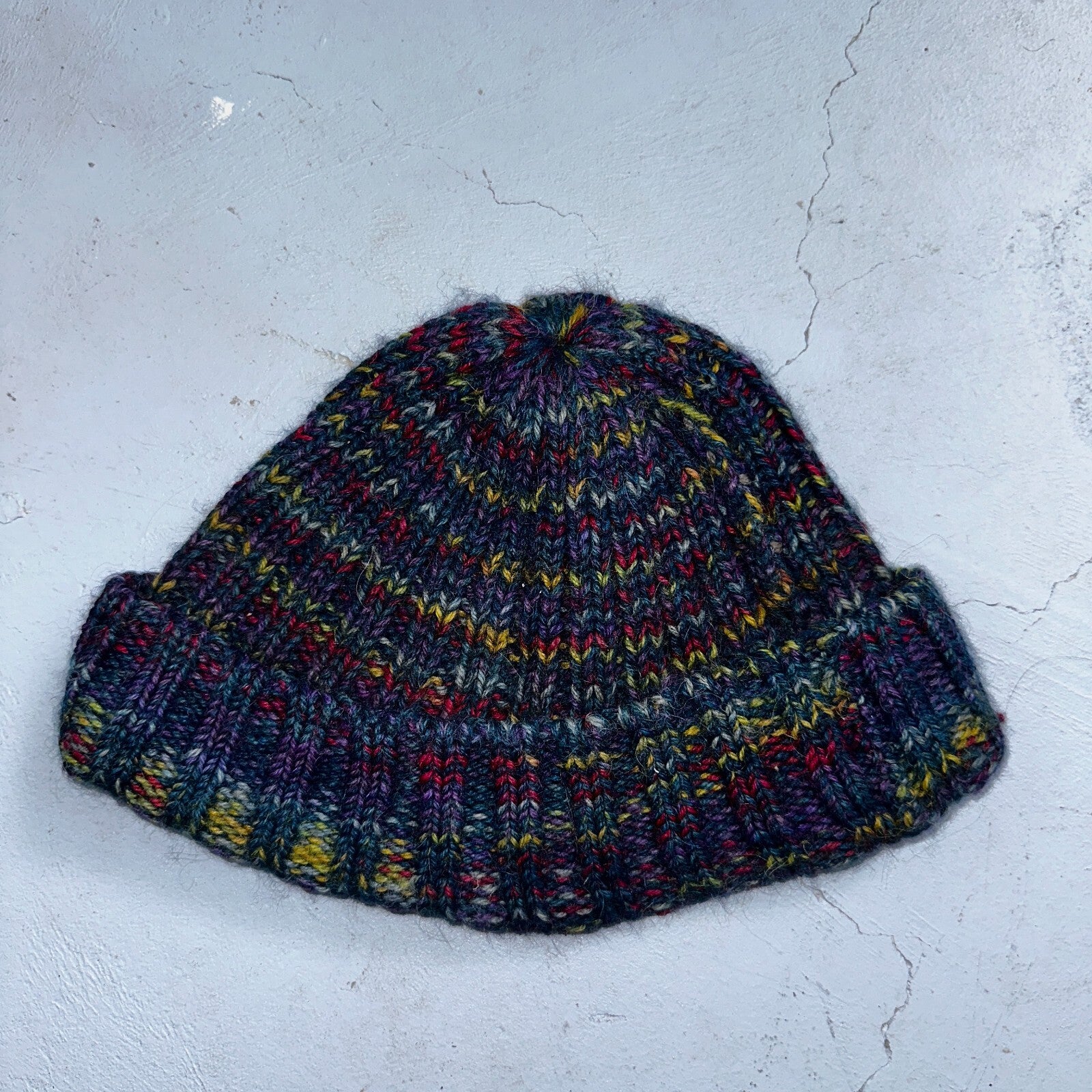 VTG 60s 70s Wool Hand Knit Winter Beanie Hat OSFM Rockabilly Warm Grunge Basic