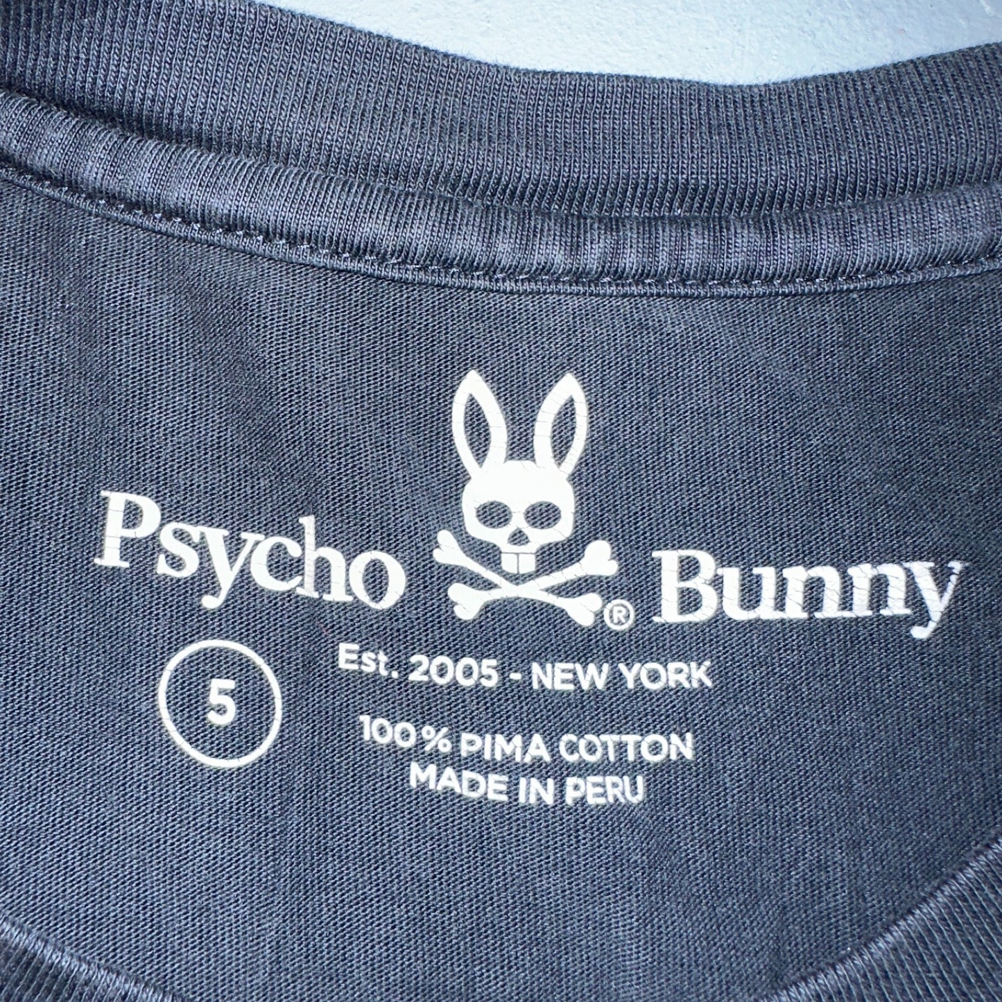 Psycho Bunny Shirt Mens 5 Black James Bunny In A Box Skull Skater Tee USED