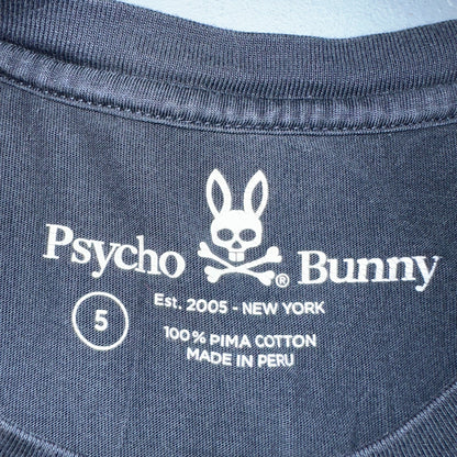 Psycho Bunny Shirt Mens 5 Black James Bunny In A Box Skull Skater Tee USED