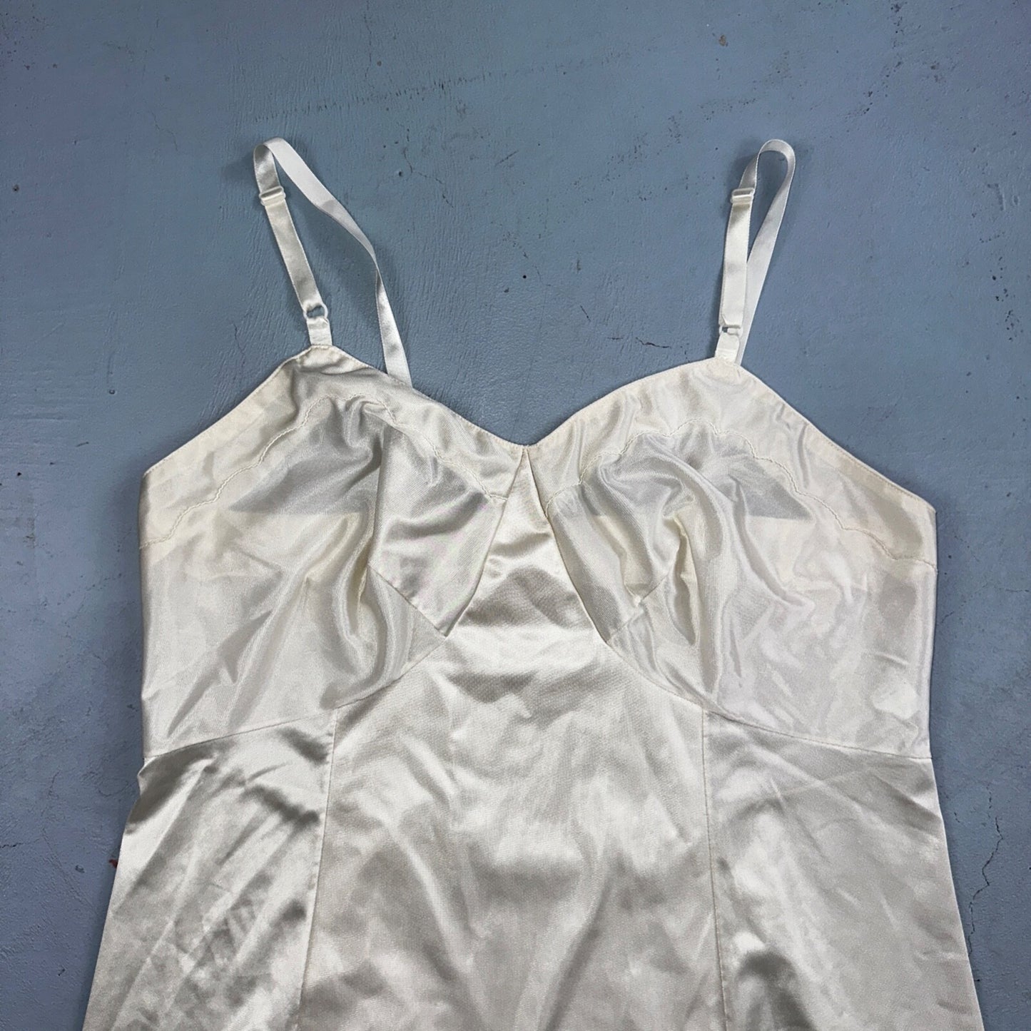 Vintage 1970s Sears Lingerie Slip Dress Sleepwear Full Sweep Nightgown Lace 70s