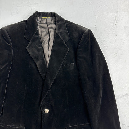 VTG Mens Suit 40 Jacket Coat 1970s Rockabilly 60s 70s USA Cotton Velour Horses