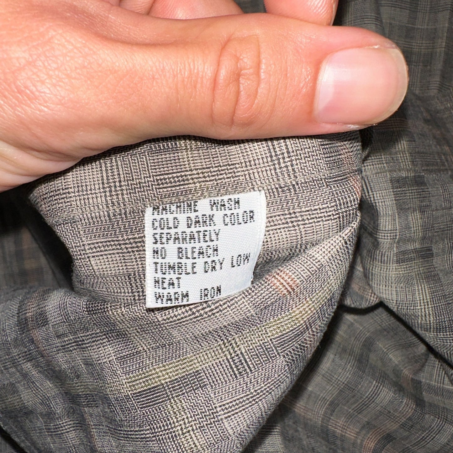 Vintage 90s Ralph Lauren Chaps 15 Plaid Shirt Grey Country Cottons Classic