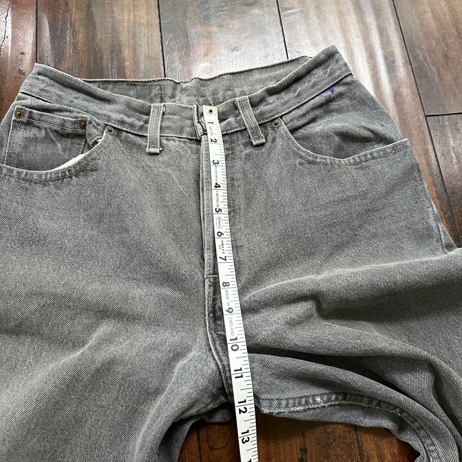 VTG 90s Levis 501 Button Fly 27x30 USA Tag Jeans Straight Wash Grey XX Act Faded