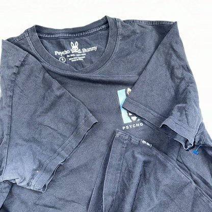 Psycho Bunny Shirt Mens 5 Black James Bunny In A Box Skull Skater Tee USED