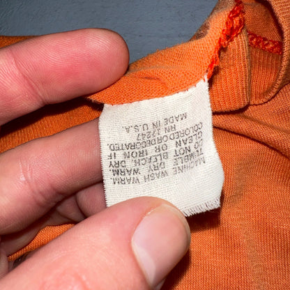 Wreck 1970s Sport VTG T Shirt Letters 70s Number 10 Orange Single Graphic Text