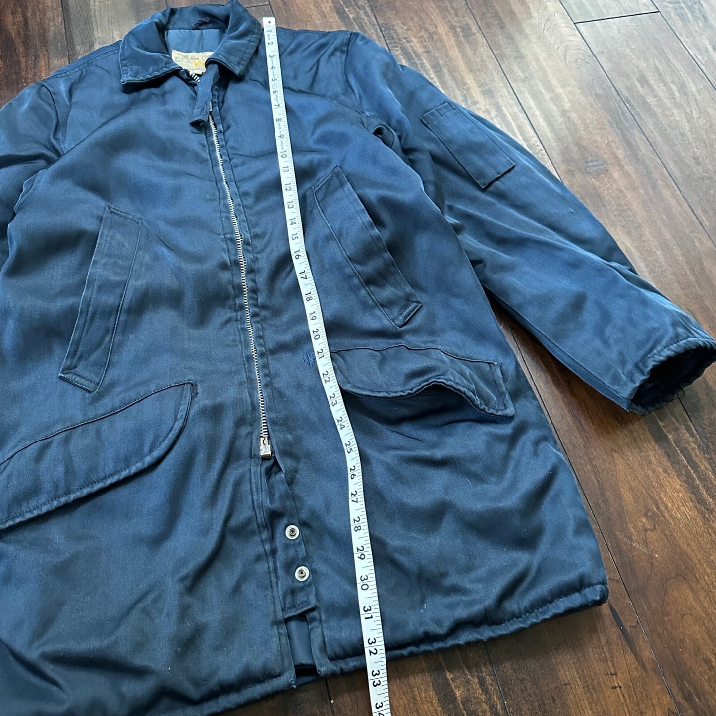 1960s Vtg Golden Fleece Industrial Outerwear Blue Jacket Coat Mens Size 38 USA