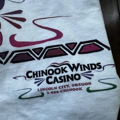 Oneita 1000 Winner VTG T Shirt Casino Club Chinook Winds Oregon PDX Slots