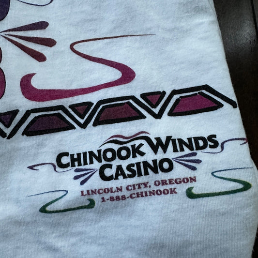 Oneita 1000 Winner VTG T Shirt Casino Club Chinook Winds Oregon PDX Slots