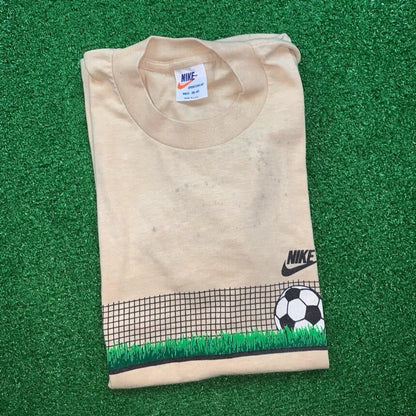 Vintage Nike T Shirt USA Rare Single Stitch Soccer Sports 70s 80s Running Geisha