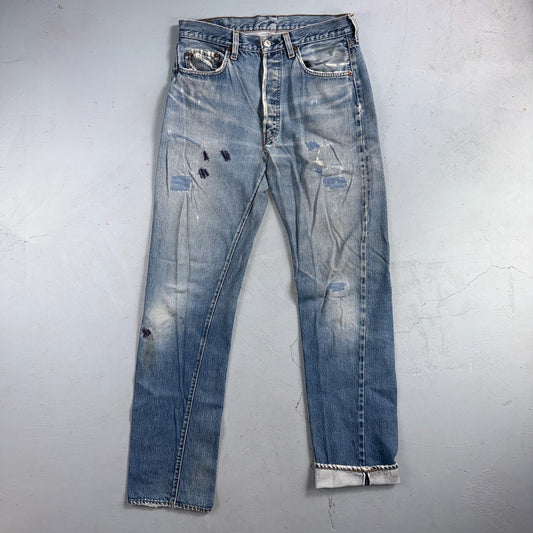 Levis 501 Vintage 80s Redline Selvedge USA XX Jeans Light Wash 34x38 Act 31x34