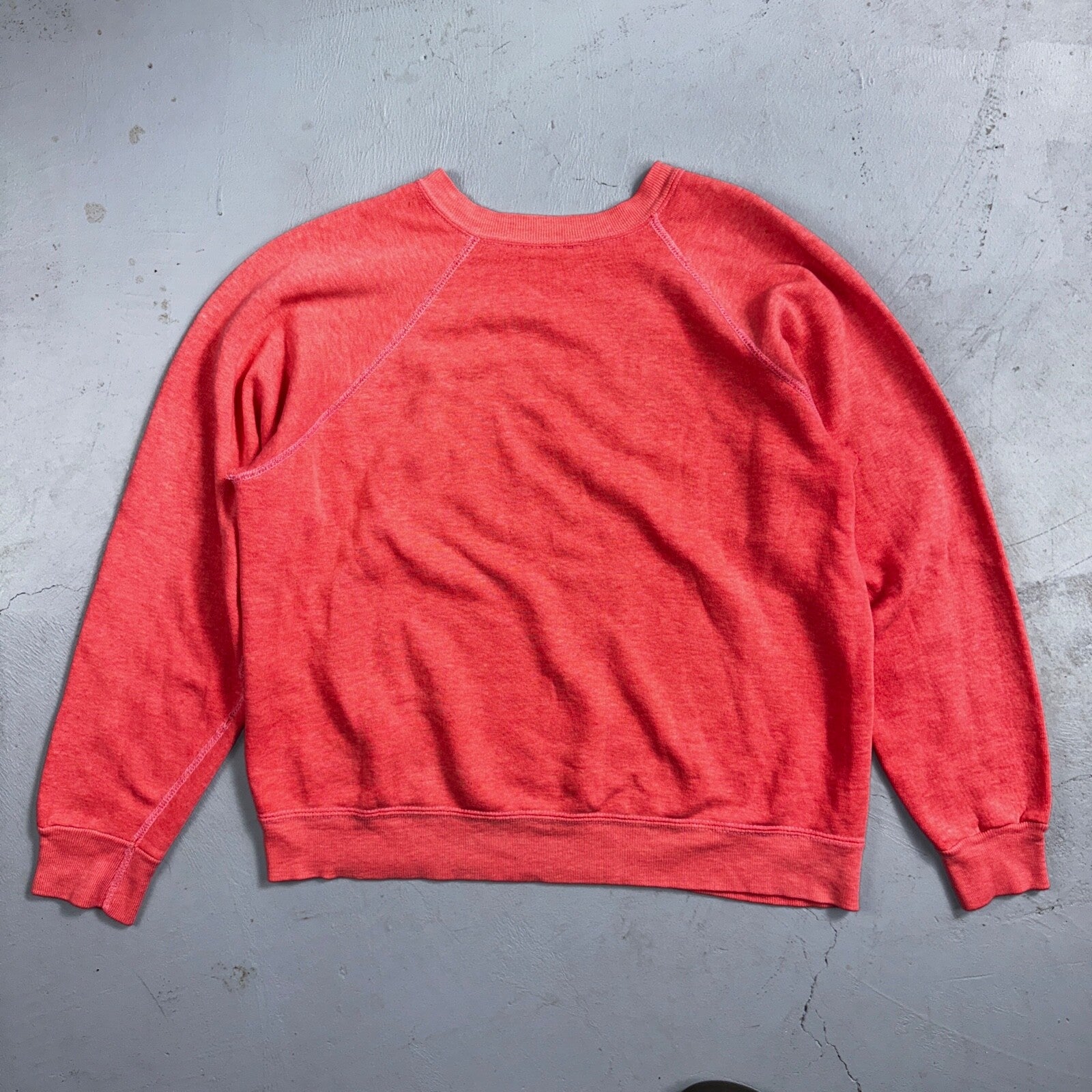 1970s VTG Pink Sport Blank Sweatshirt USA Crewneck Basic 70s Jumper