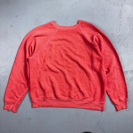 1970s VTG Pink Sport Blank Sweatshirt USA Crewneck Basic 70s Jumper