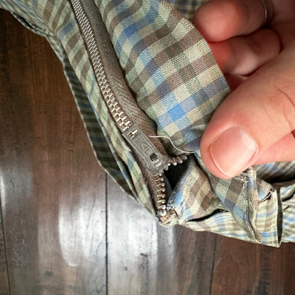 VTG USA Rockabilly Womens Dress Skirt 60s 70s Bottom Plaid Checker Pleated Cute